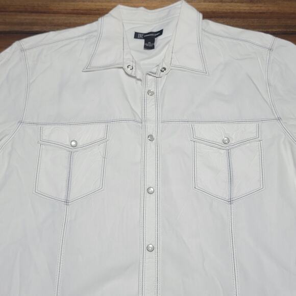 INC International Concepts LS White Pearl Snap Western Shirt - Size XL - Picture 2 of 5